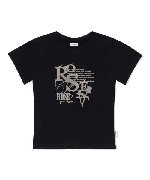 ESCAPEFROM(エスケープフロム)の「ヴィンテージローズプリントスリムフィット半袖Tシャツブラック(Tシャツ/カットソー・レディース・その他・MEDIUM)」の2枚目の写真