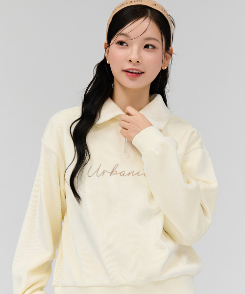 CHASECULT(チェイスカルト)の「女性起毛半ジップスウェットTシャツ-アイボリー(スウェット・レディース・アイボリー・90/85/95)」の1枚目の写真