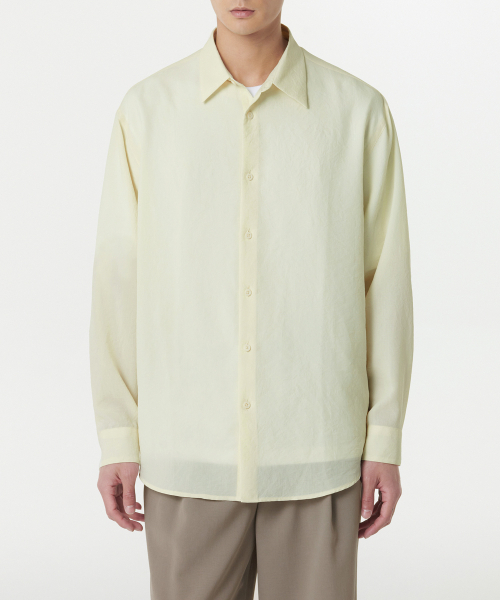 MUSINSA STANDARD（ムシンサスタンダード）の「リラックスドリネンライクシャツ[レモン]（シャツ/ブラウス・メンズ・その他・MEDIUM/LARGE/X-LARGE/XX-LARGE/SMALL）」の2枚目の写真