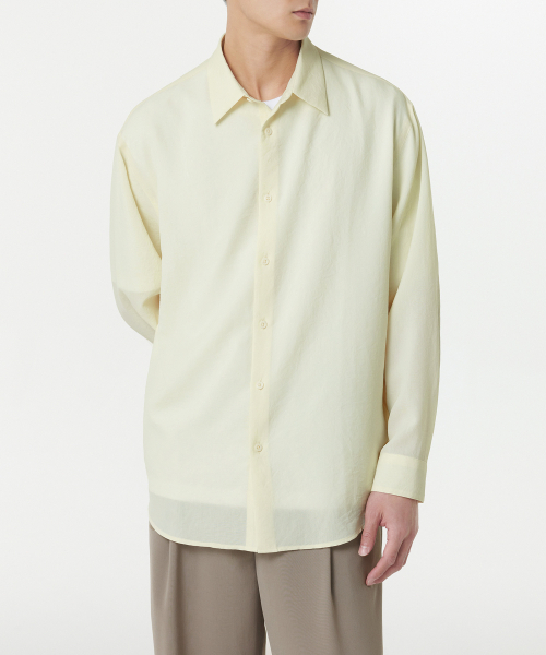MUSINSA STANDARD（ムシンサスタンダード）の「リラックスドリネンライクシャツ[レモン]（シャツ/ブラウス・メンズ・その他・MEDIUM/LARGE/X-LARGE/XX-LARGE/SMALL）」の3枚目の写真