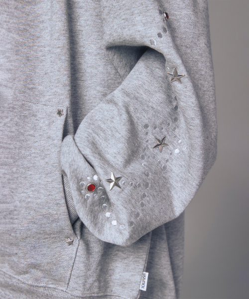 YOUHEE（ユヒ）の「STAR HOTFIX HOOD ZIP-UP MELANGE GREY（パーカー・レディース・その他・FREE）」の8枚目の写真