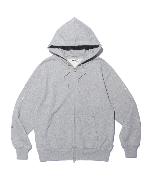YOUHEE（ユヒ）の「STAR HOTFIX HOOD ZIP-UP MELANGE GREY（パーカー・レディース・その他・FREE）」の7枚目の写真