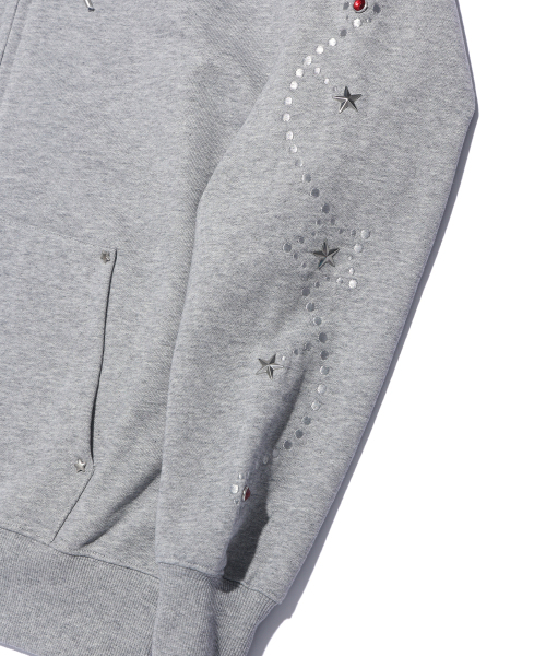 YOUHEE（ユヒ）の「STAR HOTFIX HOOD ZIP-UP MELANGE GREY（パーカー・レディース・その他・FREE）」の3枚目の写真