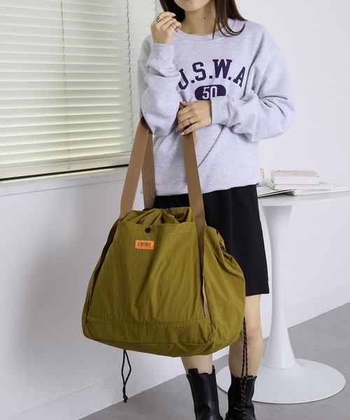 UNIVERSAL OVERALL（ユニバーサルオーバーオール）の「【UNIVERSAL OVERALL】シンゲンブドウバッグ (L) UVO-189（ハンドバッグ・レディース・グレイッシュベージュ/ベージュ/ダークオリーブ/ブラック・FREE）」の3枚目の写真