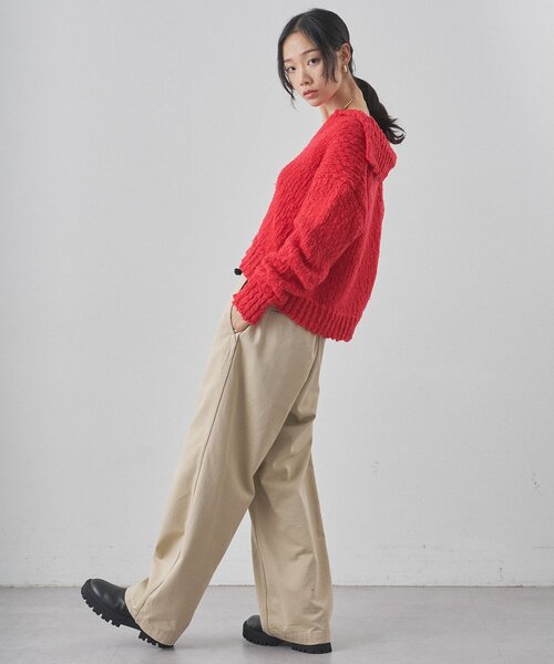 Whim Gazette（ウィムガゼット）の「ローゲージスキッパープルオーバー（ニット/セーター・レディース・オフホワイト/ベージュ/レッド・FREE）」の17枚目の写真