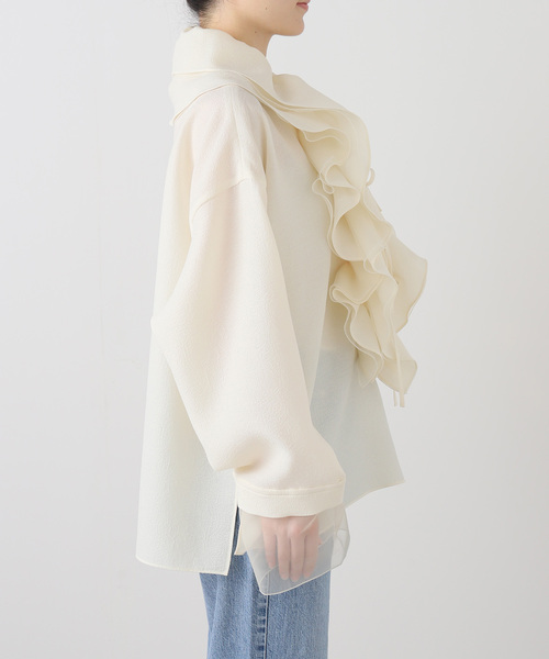 MIOSMOKEY（MIOSMOKEY）の「MIOSMOKEY RUFFLE BLOUSE MIO-252ST002：ブラウス（シャツ/ブラウス・レディース・ホワイト・38）」の10枚目の写真