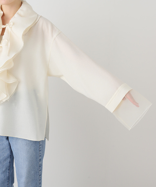 MIOSMOKEY（MIOSMOKEY）の「MIOSMOKEY RUFFLE BLOUSE MIO-252ST002：ブラウス（シャツ/ブラウス・レディース・ホワイト・38）」の11枚目の写真