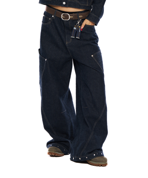 AAKAM(アーカム)の「Ankle Studded Denim Pants (Dark Blue)(デニムパンツ・レディース・その他・1/2)」の6枚目の写真