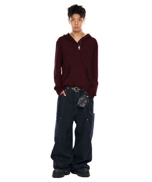AAKAM(アーカム)の「Ankle Studded Denim Pants (Dark Blue)(デニムパンツ・レディース・その他・1/2)」の2枚目の写真