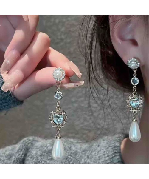 tone(トーン)の「【88eighty-eight】ゴールドパールキラキラハートピアス【import】(MA)(ピアス(両耳用)・レディース・ゴールド・FREE)」の3枚目の写真