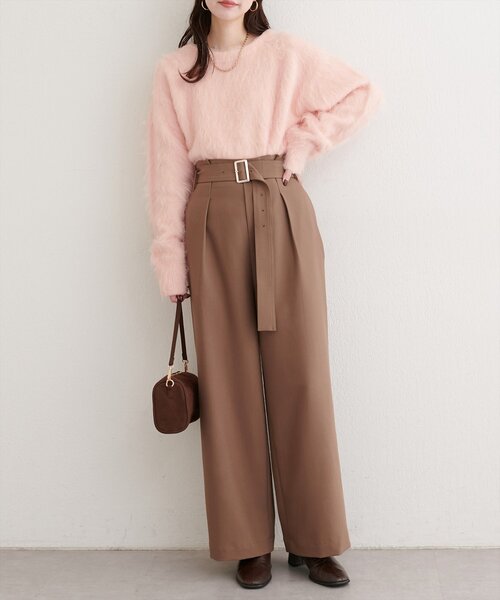 natural couture(ナチュラルクチュール)の「ロングフェザークルーネックニットプルオーバー(ニット/セーター・レディース・ベージュ/ピンク/オフホワイト/チャコールグレー・FREE)」の22枚目の写真