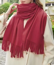 DAY CLOSET | 【男女兼用/192×70cm大判】ふんわりあったかフリンジストール/マフラー レディース メンズ(ストール/ショール)