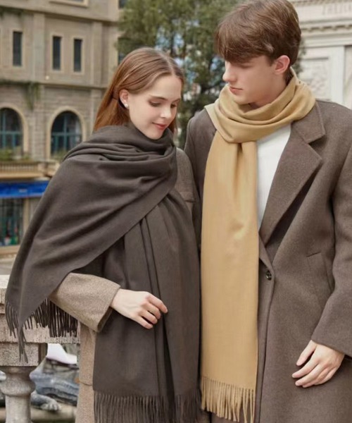 セール】【男女兼用/192×70cm大判】ふんわりあったかフリンジストール