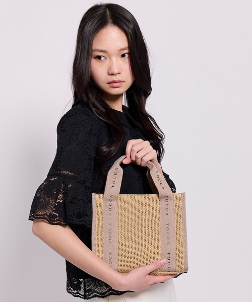 TOCCA(トッカ)の「DANCING TOCCA SQUARE SUMMER TOTE かごバッグ(かごバッグ・レディース・ベージュ系/アイボリー系/ブラック系・F)」の7枚目の写真