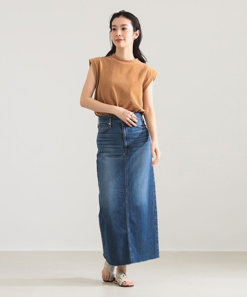 Demi-Luxe BEAMS(デミルクス ビームス)の「MAISON CORNICHON / スリーブレス Tシャツ(Tシャツ/カットソー・レディース・オフホワイト/ブラウン系その他4/ブラック・ONE SIZE)」の4枚目の写真