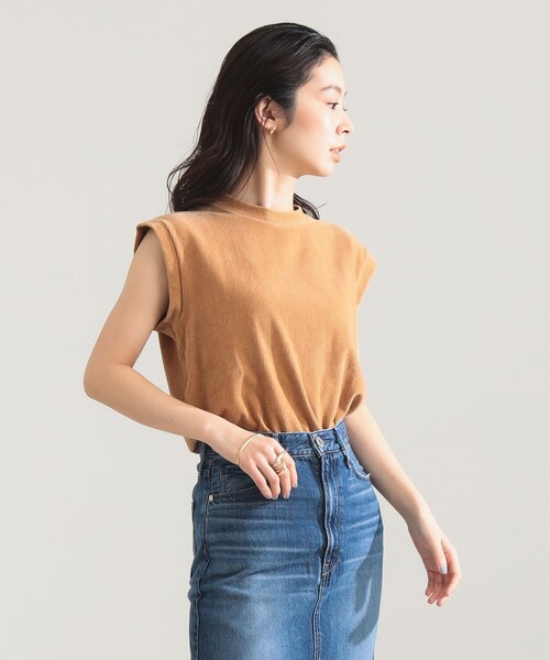 Demi-Luxe BEAMS(デミルクス ビームス)の「MAISON CORNICHON / スリーブレス Tシャツ(Tシャツ/カットソー・レディース・オフホワイト/ブラウン系その他4/ブラック・ONE SIZE)」の8枚目の写真