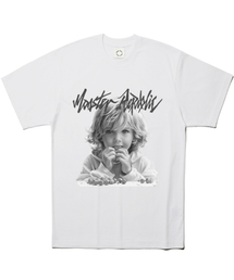 ハッピーカイデンアッシュグレーTシャツホワイト