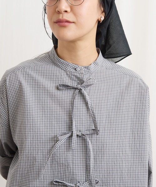 fig Ｌondon（フィグロンドン）の「ribbon shirt（シャツ/ブラウス・レディース・チェック/ストライプ/ピンク/ホワイト・FREE）」の15枚目の写真