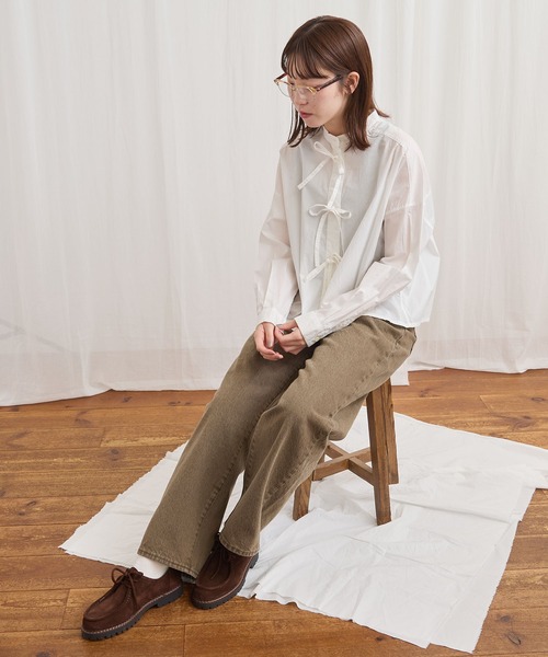 フィグロンドン　fig L London リボンシャツ ribbon shirt（シャツ/ブラウス）｜fig London（フィグロンドン）の