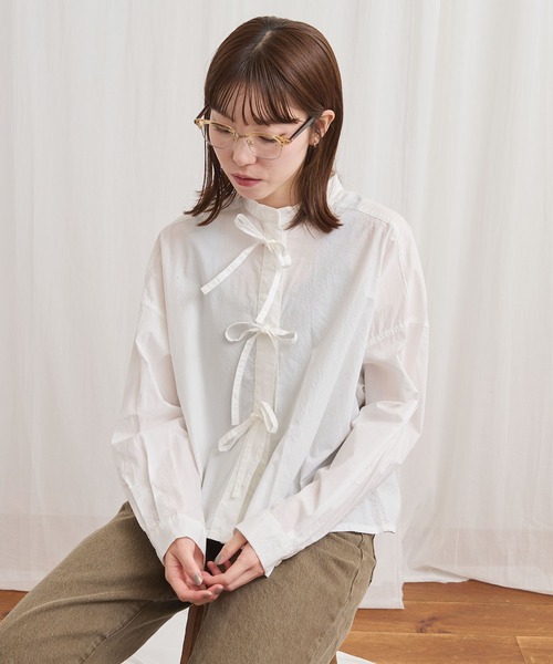 フィグロンドン　fig L London リボンシャツ ribbon shirt（シャツ/ブラウス）｜fig London（フィグロンドン）の