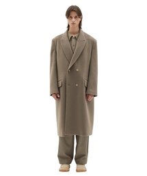 22fw ダブルブレストコート、ダークベージュ