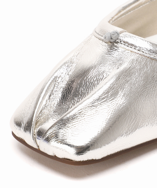 追加》GRISEレザースクエアプリーツフラット（その他シューズ）｜GRISE