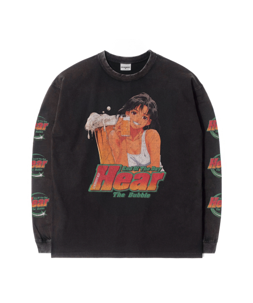 QT8 GARMENTS(キューティーエイトガーメント)の「RG Hear the Bubble AQ Washed Long Sleeve (Black)(Tシャツ/カットソー・レディース・その他・MEDIUM/LARGE/X-LARGE)」の2枚目の写真