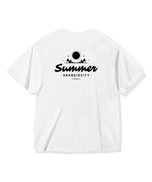 GRANDIOSITY(グランディオシティ)の「サマーグラフィックオーバーサイズ半袖Tシャツ(ホワイト)(Tシャツ/カットソー・メンズ・その他・FREE)」の1枚目の写真