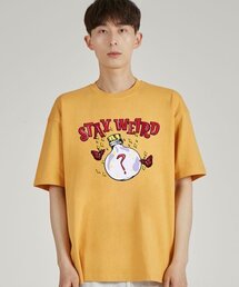ステイウィアード ラウンドネック 15番手コットン 半袖Tシャツ_チェダー