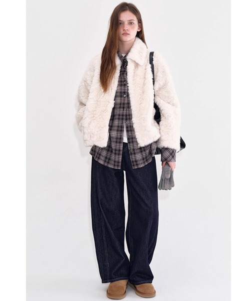 フロントジップ フェイクファージャケット FD25W207【Fano Studios