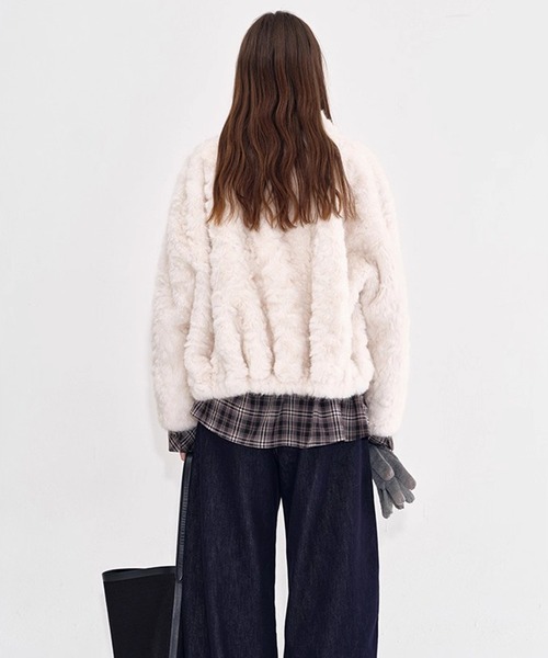 フロントジップ フェイクファージャケット FD25W207【Fano Studios