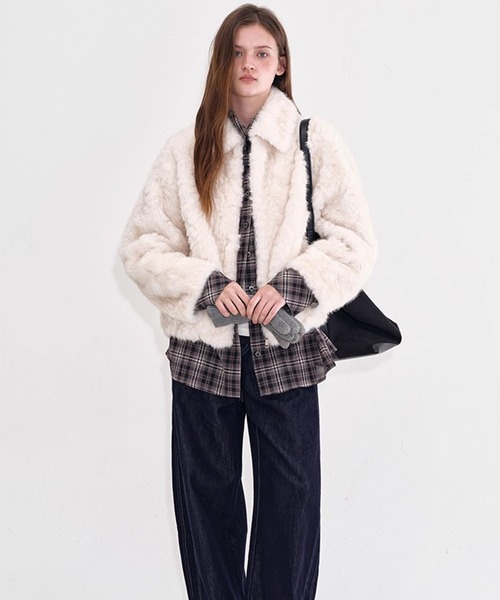 フロントジップ フェイクファージャケット FD25W207【Fano Studios