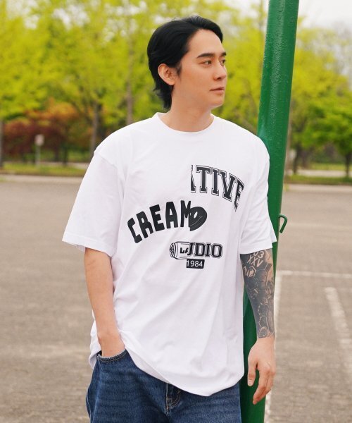 CREAM SODA LAB(クリームソーダラボ)の「1984クリエイティブ半袖Tシャツホワイトブラック(Tシャツ/カットソー・メンズ・その他・X-LARGE/XX-LARGE/MEDIUM/LARGE)」の1枚目の写真