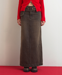 AOPT（アオプト）の「DENIM LONG SKIRT - BROWN（スカート）」