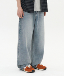 EXCONTAINER（エックスコンテナ）の「ディープウォッシングワイドデニムパンツ (ヴィンテージブルー)（デニムパンツ）」