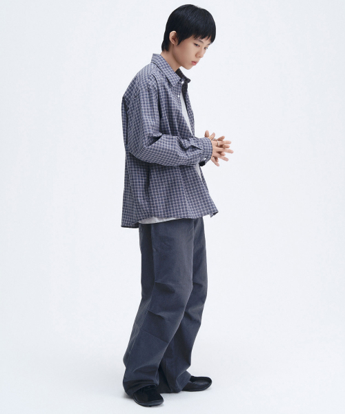 SLOW RECORD HOUSE(スローレコードハウス)の「ブリーズチェックシャツ_ブルー(シャツ/ブラウス・レディース・その他・SMALL/MEDIUM/LARGE)」の7枚目の写真