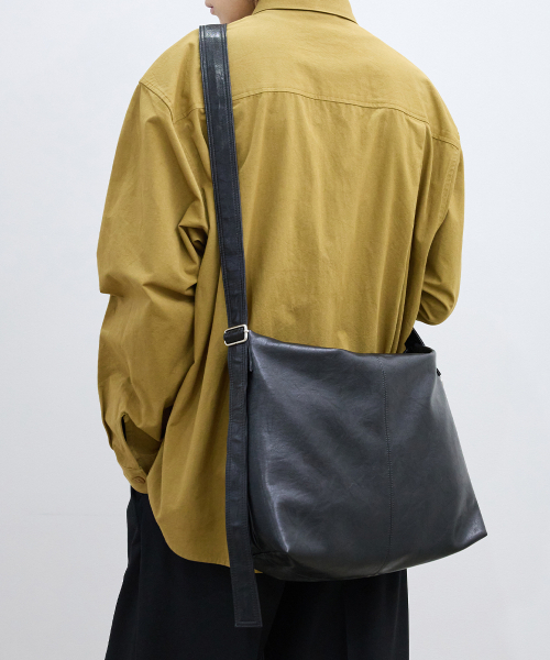 セール】ホーボーレザー クロスショルダーバッグ_ブラック