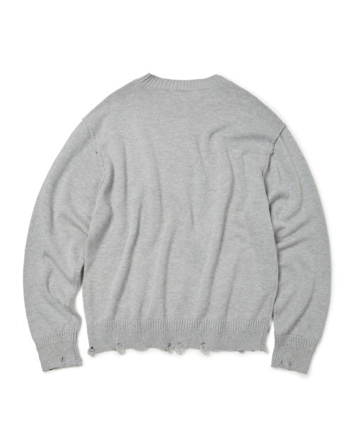 ETCE（イーティーシーイー）の「FEATHER DAMAGE KNIT (GRAY)（ニット/セーター・レディース・その他・MEDIUM/LARGE/X-LARGE）」の2枚目の写真