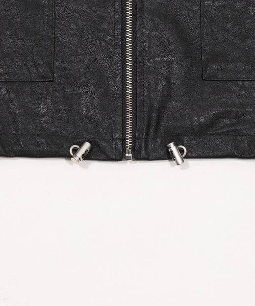 WEGO(ウィゴー)の「ファー襟付きPUブルゾン(ライダースジャケット・レディース・ブラック・FREE)」の5枚目の写真