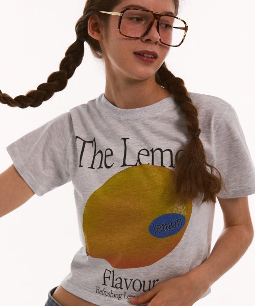 MATCHGLOBE(マッチグローブ)の「ザレモンフレーバークロップT(メランジ)(Tシャツ/カットソー・レディース・その他・FREE)」の2枚目の写真