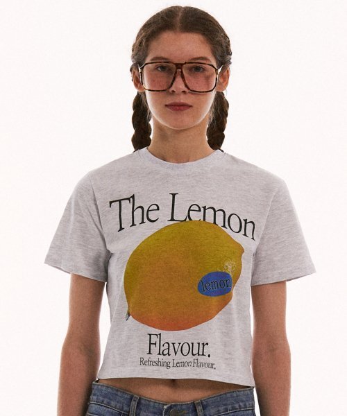 MATCHGLOBE（マッチグローブ）の「ザレモンフレーバークロップT（メランジ）（Tシャツ/カットソー・レディース・その他・FREE）」の3枚目の写真