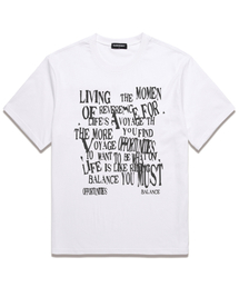 BALANCE TYPO オーバーサイズ 半袖Tシャツ (VS0109) ホワイト