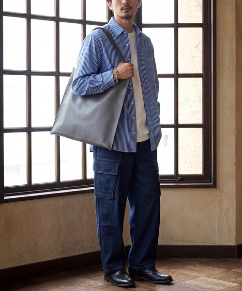 MAISON CLUB(メゾンクラブ)の「【MAISON CLUB】one handle bag ワンハンドルトートバッグ(トートバッグ・メンズ・ブラック/ブラウン/グレー・FREE)」の10枚目の写真