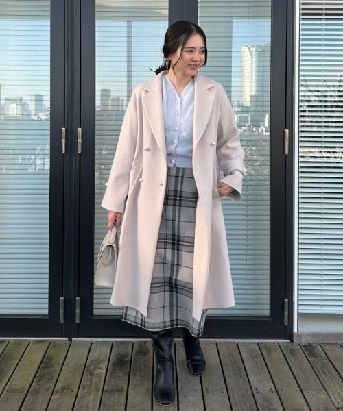 couture brooch(クチュールブローチ)の「【前後2WAY】Springフェザーカーデトップス(カーディガン/ボレロ・レディース・ブラウン系その他/サックスブルー/オフホワイト/パープル・36/38/42)」の6枚目の写真