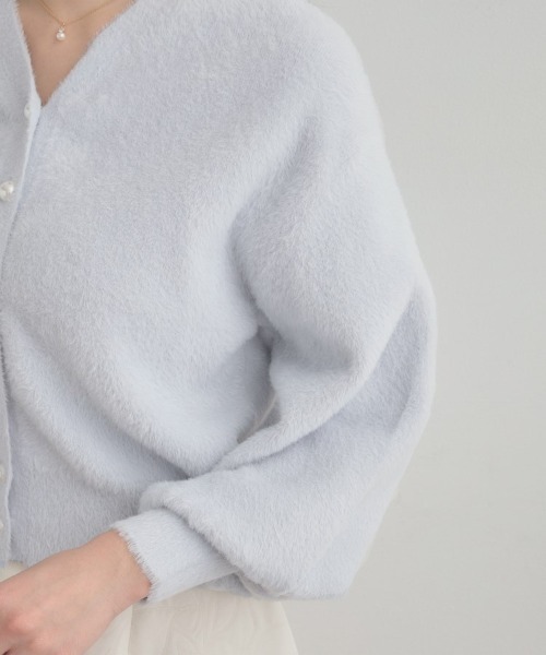 couture brooch(クチュールブローチ)の「【前後2WAY】Springフェザーカーデトップス(カーディガン/ボレロ・レディース・ブラウン系その他/サックスブルー/オフホワイト/パープル・36/38/42)」の18枚目の写真