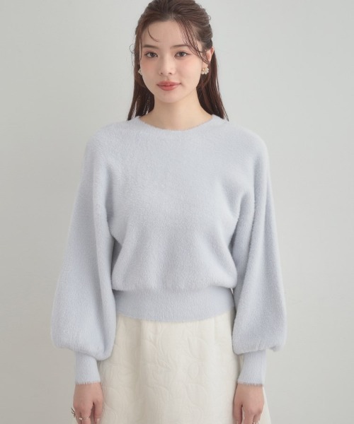 couture brooch(クチュールブローチ)の「【前後2WAY】Springフェザーカーデトップス(カーディガン/ボレロ・レディース・ブラウン系その他/サックスブルー/オフホワイト/パープル・36/38/42)」の20枚目の写真