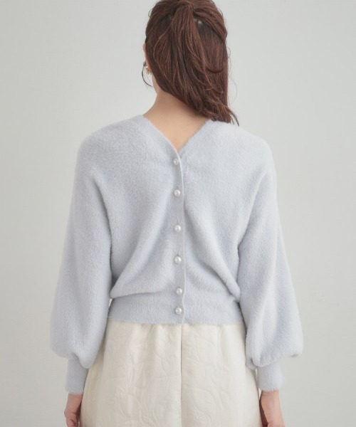 couture brooch(クチュールブローチ)の「【前後2WAY】Springフェザーカーデトップス(カーディガン/ボレロ・レディース・ブラウン系その他/サックスブルー/オフホワイト/パープル・36/38/42)」の21枚目の写真