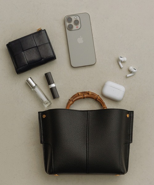ROPE'（ロペ）の「【E'POR】BAMBOO BAG Mini/超軽量・26SSS新色追加（ハンドバッグ・レディース・オフホワイト/ベージュ系その他2/ブラック系その他2/ミント・FREE）」の9枚目の写真