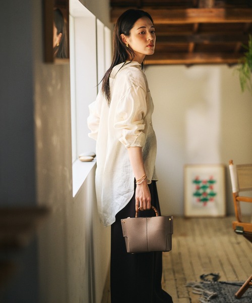 ROPE'（ロペ）の「【E'POR】BAMBOO BAG Mini/超軽量・26SSS新色追加（ハンドバッグ・レディース・オフホワイト/ベージュ系その他2/ブラック系その他2/ミント・FREE）」の8枚目の写真