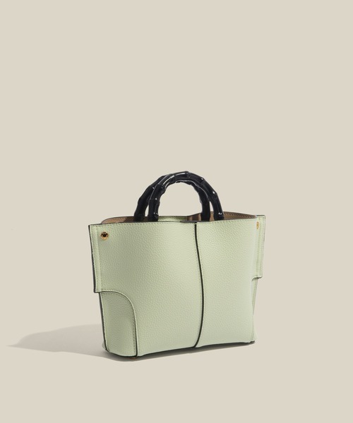 ROPE'（ロペ）の「【E'POR】BAMBOO BAG Mini/超軽量・26SSS新色追加（ハンドバッグ・レディース・オフホワイト/ベージュ系その他2/ブラック系その他2/ミント・FREE）」の7枚目の写真